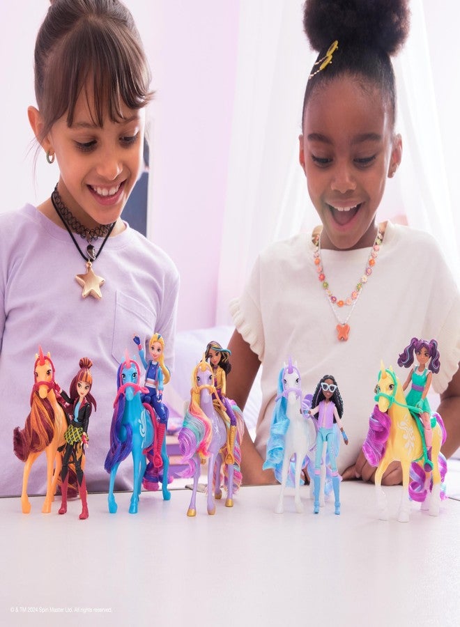 Unicorn Academy أكاديمية يونيكورن، صوفيا ووايلد ستار مع قطعتين إضافيتين وأداة لتصفيف الشعر، دمى وألعاب يونيكورن. هدايا وحشوات جوارب للفتيات من عمر 4 سنوات فما فوق - Image 4